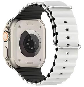 Pasek BELINE Silicone Waves do Apple Watch (38/40/41mm) Biało-czarny