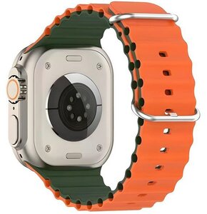 Pasek BELINE Silicone Waves do Apple Watch 4/5/6/7/8/9/SE/SE 2 (38/40/41mm) Zielono-pomarańczowy