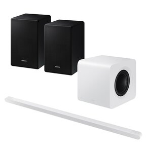 Soundbar SAMSUNG HW-S801D EN Biały + Kolumny głośnikowe SAMSUNG SWA-9500S Czarny (2 szt.)