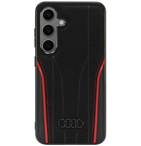 Etui AUDI Genuine Leather MagSafe do Samsung Galaxy S24 Czarno-czerwony