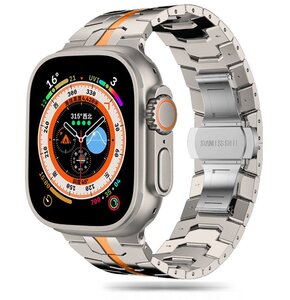 Pasek TECH-PROTECT Stainless Line do Apple Watch 6/7/8/9/10/SE/Ultra 1/2 (44/45/46/49mm) Tytanowo-pomarańczowy