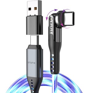 Kabel USB-C - USB-C STATIK PowerPivot GloBright Pro 2m Niebieski
