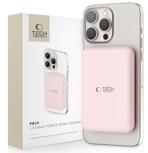 Powerbank TECH-PROTECT PB10 LifeMag MagSafe 5000 mAh 15W Różowy