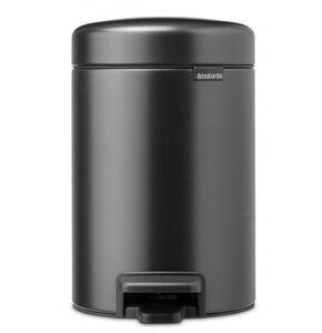 Kosz na śmieci z pedałem BRABANTIA NewIcon 233449 wyjmowane wiadro, nie przepuszcza zapachów, stal 3L Szary