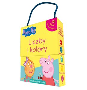 Karty edukacyjne OLESIEJUK Akademia Bystrzaka Świnka Peppa Liczby i kolory w pudełku z rączką