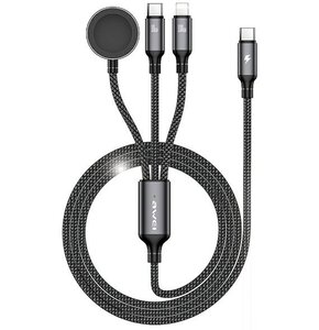 Kabel USB Typ-C/Lightning/Watch AWEI W23 1.2 m Czarny