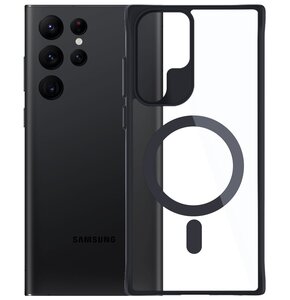 Etui 3MK Satin Armor MagCase do Samsung Galaxy S24 Ultra Przezroczysto-czarny