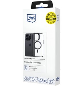 Etui 3MK Satin Armor MagCase do Apple iPhone 16 Pro Przezroczysto-czarny