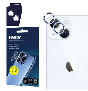Szkło hartowane na obiektyw 3MK Hardy Lens Protection Pro do Apple iPhone 15/15 Plus Niebieski
