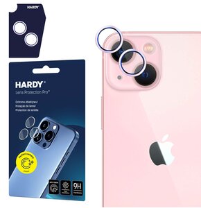 Szkło hartowane na obiektyw 3MK Hardy Lens Protection Pro do Apple iPhone 15/15 Plus Różowy