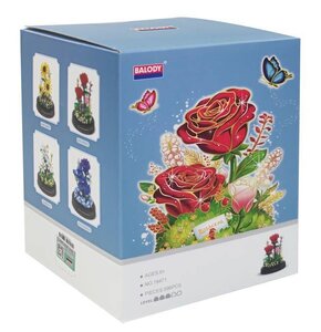 Klocki plastikowe QBI Czerwone róże w kloszu 1081383