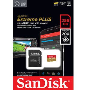 Karta pamięci SANDISK Extreme Plus microSDXC 256GB + Adapter