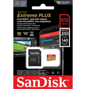 Karta pamięci SANDISK Extreme Plus microSDXC 512GB + Adapter