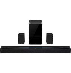 Soundbar TCL Q85HE Czarny 7.1.4-kanałowy, Bezprzewodowy Subwoofer, Wi-Fi, BT, AirPlay2, HDMI eARC, Dolby Atmos, DTS:X