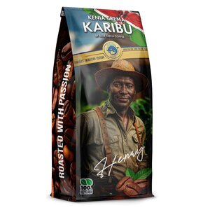 Kawa ziarnista BLUE ORCA COFFEE Kenia Karibu Crema Farmers 1 kg
