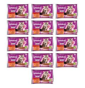 Karma dla kota WHISKAS Junior Klasyczne posiłki Wołowina z kurczakiem (52 x 85 g)
