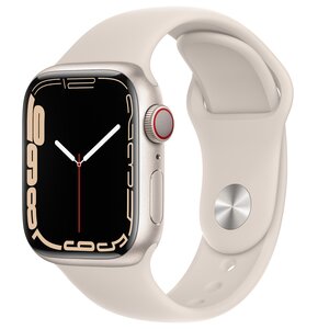 APPLE Watch 7 GPS + Cellular 41mm koperta z aluminium (księżycowa poświata) + pasek sportowy (księżycowa poświata)