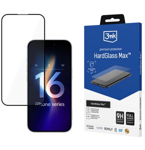 Szkło hartowane 3MK Hardglass Max Black do Apple iPhone 16 Plus