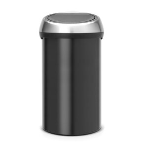 Kosz na śmieci uchylny BRABANTIA Touch Bin izolacja zapachów, przenośny, malowany 60L Czarny