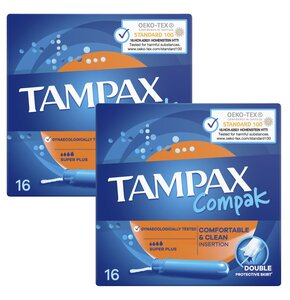 Tampony TAMPAX Compak Super Plus 2 x 16 sztuk