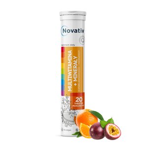 Kompleks witamin i minerałów NOVATIV Pomarańczowo-marakujowy (20 tabletek)