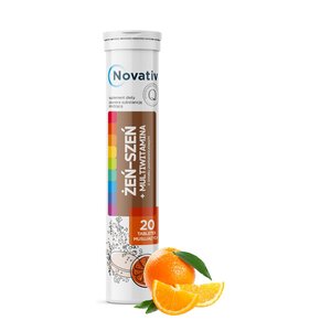 Żeń-szeń NOVATIV Multiwitamina Pomarańczowy (20 tabletek)