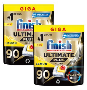 Kapsułki do zmywarki FINISH Powerball Ultimate Plus All in 1 Lemon - 2 x  90 szt.