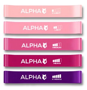 Zestaw gum do ćwiczeń ALPHA Mini Band Różowy MB-02
