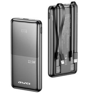 Powerbank AWEI P76K Digital Display 10000mAh 22.5W Czarny