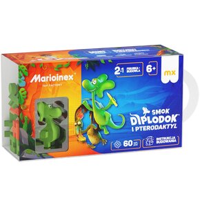 Klocki elastyczne MARIOINEX Mini Waffle Smok Diplodok i Pterodaktyl 906163