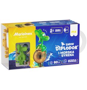 Klocki elastyczne MARIOINEX Mini Waffle Smok Diplodok i Morska Syrena 906200
