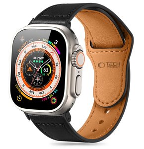 Pasek TECH-PROTECT NaturalFit do Apple Watch 6/7/8/9/10/SE/Ultra 1/2 (44/45/46/49mm) Czarny