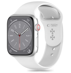 Pasek TECH-PROTECT Silicone do Apple Watch 6/7/8/9/10/SE (40/41/42mm) Biały