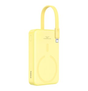 Powerbank BASEUS Magnetic Mini 10000mAh 20W Żółty + Kabel Lightning