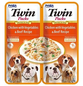 Karma dla psa INABA Twin Chicken Vegetables & Beef 2 x 40 g