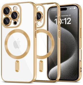 Etui TECH-PROTECT MagFlex MagSafe do Apple iPhone 16 Pro Przezroczysto-złoty (błyszczący)