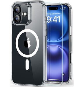 Etui ESR Classic Hybrid HaloLock MagSafe + Tempered Glass do Apple iPhone 16 Przezroczysty