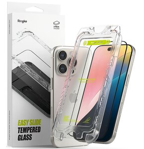 Szkło hartowane RINGKE Easy Slide do Apple iPhone 16 Pro Czarny (2 szt.)