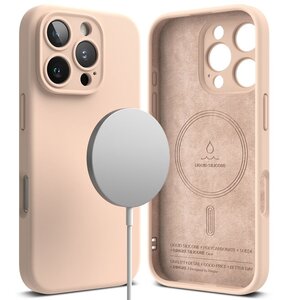 Etui RINGKE Silicone Magnetic Magsafe do Apple iPhone 16 Pro Max Piaskowy róż