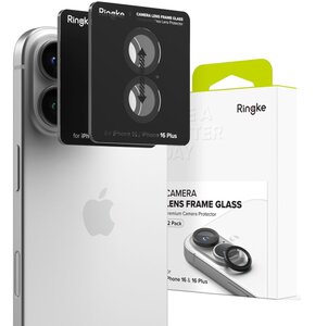 Szkło hybrydowe na obiektyw RINGKE Camera Frame Protector do Apple iPhone 16/16 Plus Czarny (2 szt.)