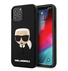 Etui KARL LAGERFELD 3D Rubber Karl's Head do Apple iPhone 12/12 Pro Czarny