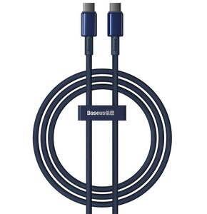 Kabel USB-C - USB-C  BASEUS Tungsten Gold 100W 1 m Niebieski