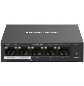 Switch MERCUSYS MS105GP Gigabit Ethernet, 5 portów, Funkcja PoE+