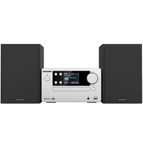 Wieża KENWOOD M-725DAB Srebrna, Odtw.CD/-R/-RW, BT, Tuner FM/DAB+, Korektor dźwięku, kolorowy wyświetlacz TFT