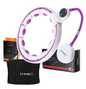 Hula hop HMS HHM17 Biało-fioletowy+ pas wyszczuplający BR163 Czarny