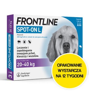 Roztwór do nakrapiania dla psów FRONTLINE SPOT-ON L 3 x 2.68 ml Ochrona przez 12 tygodni