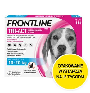 Roztwór do nakrapiania dla psów FRONTLINE TRI-ACT M 3 x 2 ml Ochrona przez 12 tygodni