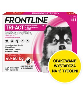 Roztwór do nakrapiania dla psów FRONTLINE TRI-ACT XL 3 x 6 ml Ochrona przez 12 tygodni