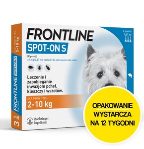 Roztwór do nakrapiania dla psów FRONTLINE SPOT-ON S 3 x 0,67 ml Ochrona przez 12 tygodni