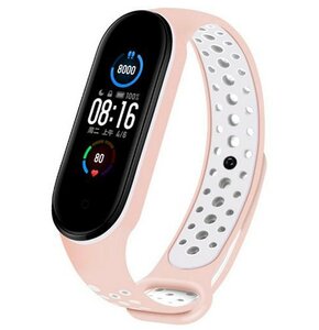 Pasek BELINE Design do Xiaomi Mi Band 5/6/7 Różowo-biały